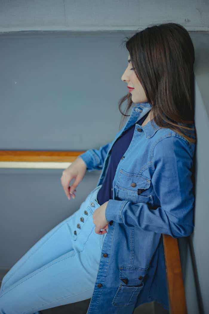 Long Denim Coat For Girls