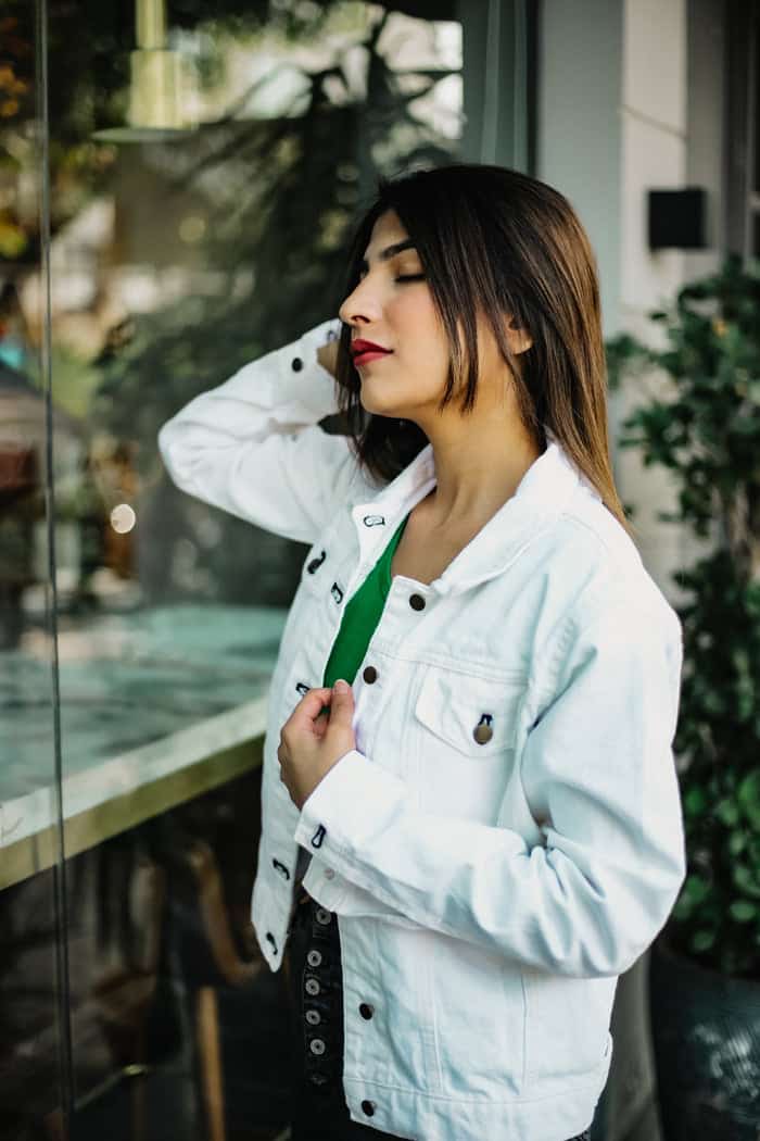 White Denim Jacket for Girls