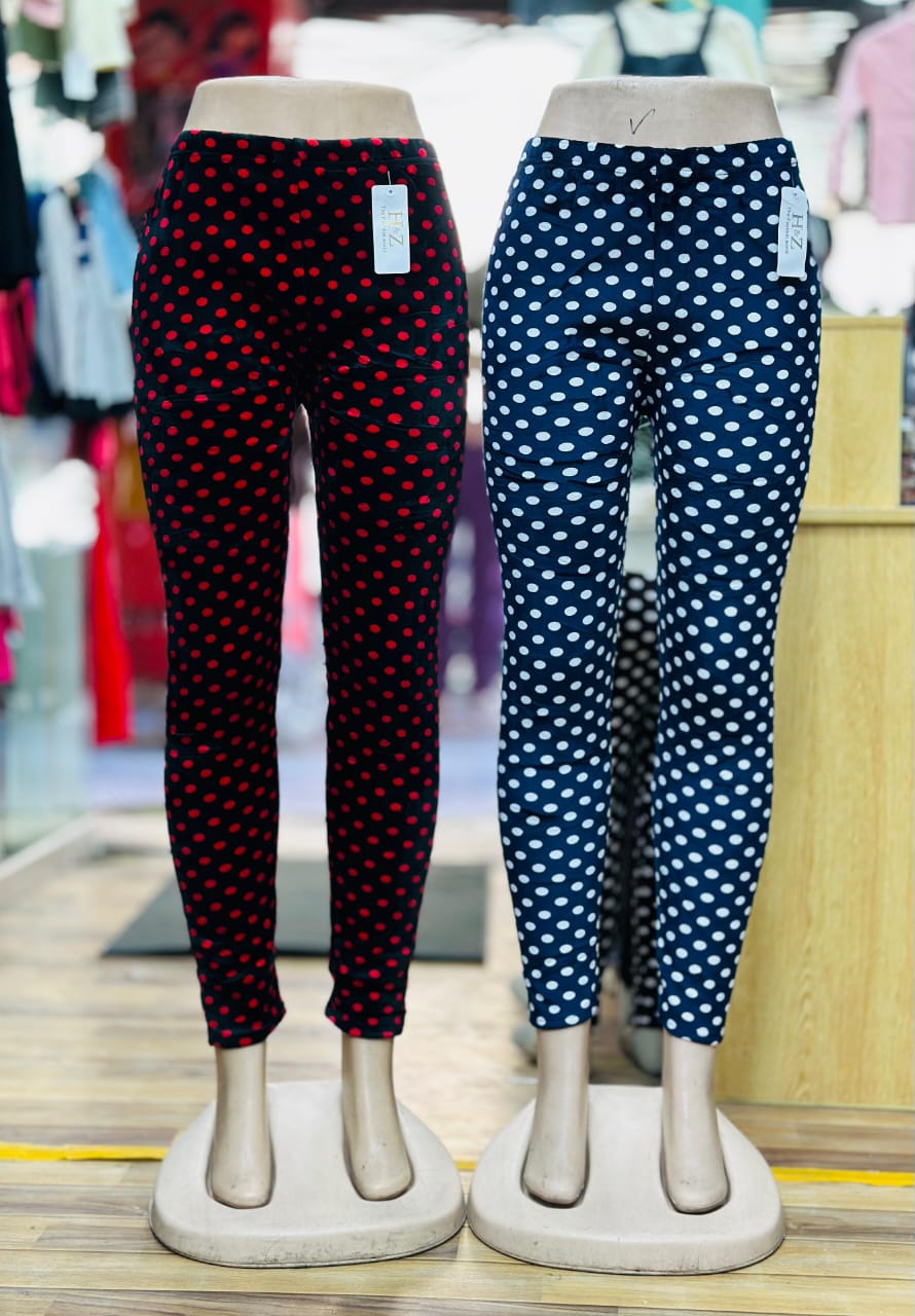 velvet Printed Inner Fleece Tights for Ladies (stretchable)