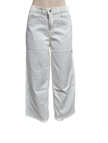 HighWaist White  Wide Leg Jeans Flapper For Girl