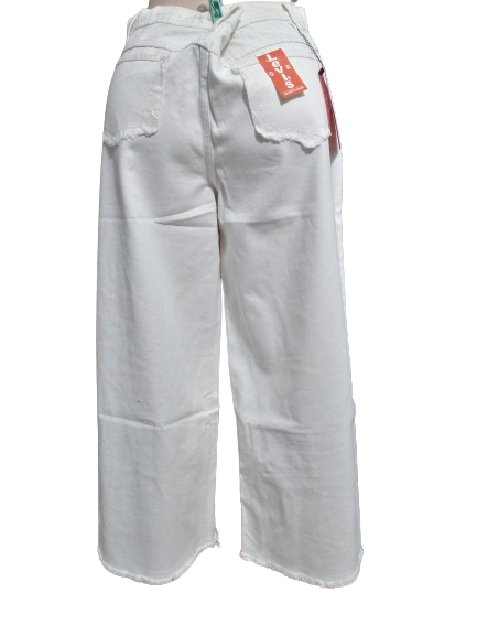 HighWaist White  Wide Leg Jeans Flapper For Girl